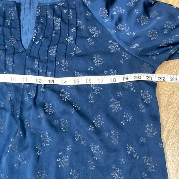 Michael stars blue floral blouse with split neck-M - Picture 4 of 8